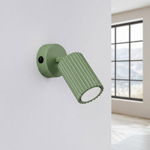 Sollux Lighting Wandlamp KARBON salie met schakelaar - 8x16x16cm
