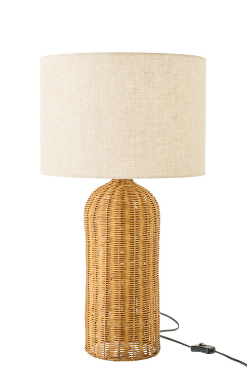 J-Line tafellamp Cilinder - metaal - naturel/ecru - small