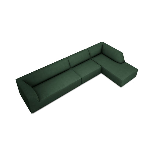 Cosmopolitan Design - Modulaire hoekbank rechts Siena 5-zits, structurele stof groente - 180x366x69cm