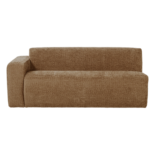 WOOOD 2-zits bank arm links Mojo Base - Wollig - Honinggeel - 74x185x97