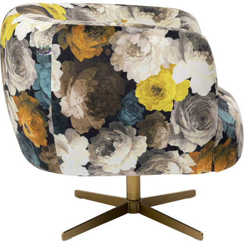 Kare Design Draaifauteuil Pioenen geel