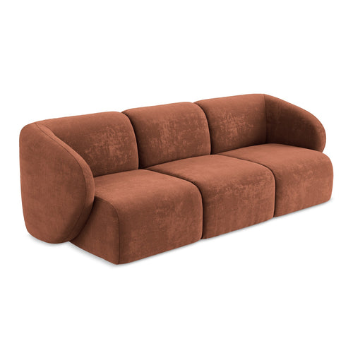 LaMiaSofa 3-zits bank Cervo - chenille stof - terracotta - 244x94x75