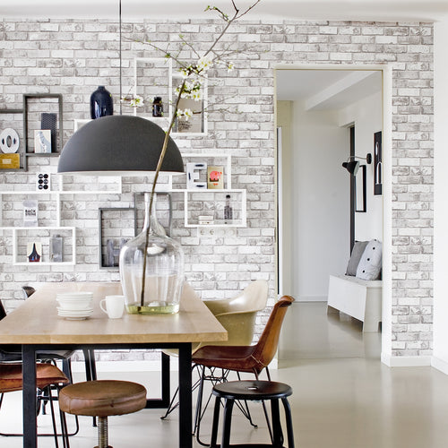 vtwonen Vliesbehang - Bricks Light Grey - Lichtgrijs - 10mx53cm - vtwonen shop