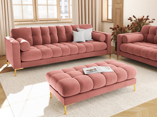 Cosmopolitan Design Bank Bali 2-zits, flueel, roze - 62x133x40cm