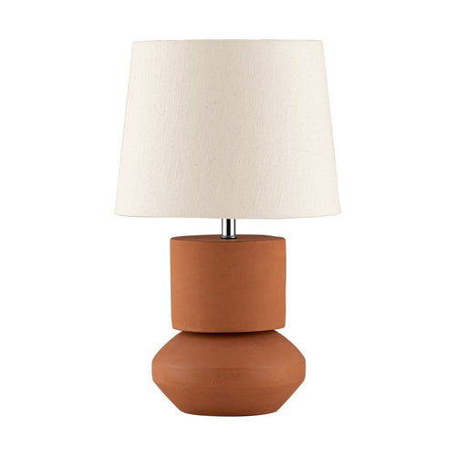 Nova Luce IZUMI Tafellamp met ronde, taps toelopende kap, terracotta, E27 fitting, 1x12W