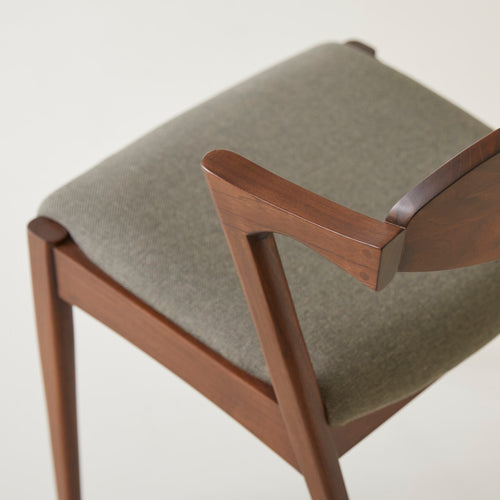 Tikamoon Stoel van donker massief teakhout en stof - Bruin - vtwonen shop