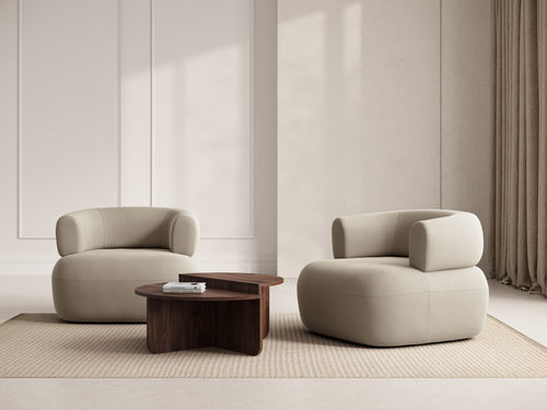 Micadoni Fauteuil Jenny flueel beige - 88x90x73cm