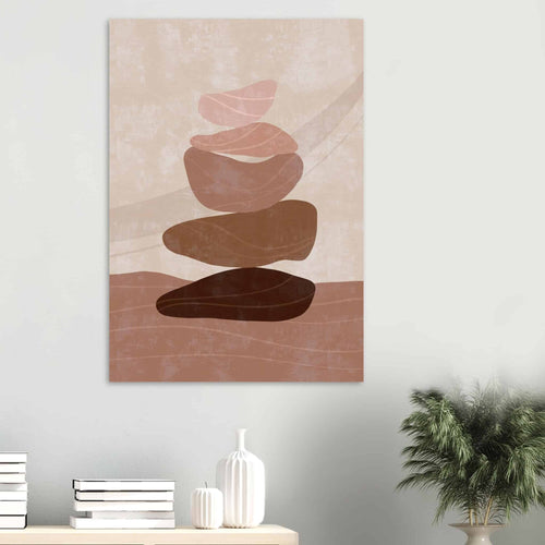 Artfulprints Poster Boho – Stone balance   - 50x70 cm - Grijs