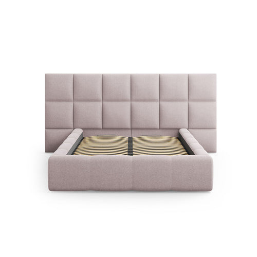 Cosmopolitan Design - Opbergbed met hoofdeinde Livigno 200x200cm structurele stof roze - 230x350x125cm