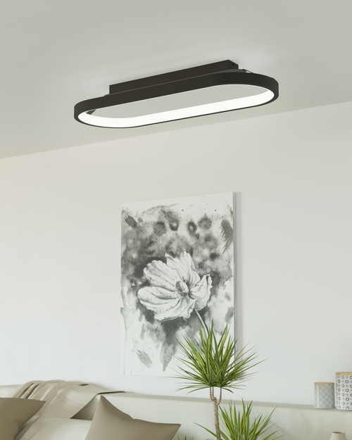 EGLO plafondlamp Codriales - led - 79 cm - zwart/wit - dimbaar - vtwonen shop