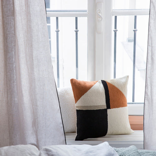 Madura Kussenovertrek Triago natuurlijk en zwart 40x40 cm