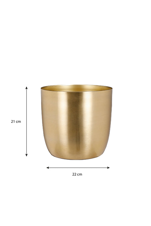 Mica Decorations Alano Bloempot - H21 x Ø22 cm - Metaal - Goud