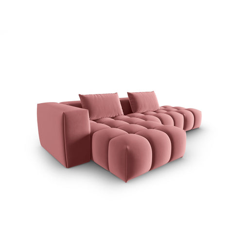 Cosmopolitan Design - Modulaire hoekbank links Verona 4-zits, flueel flamingo - 145x265x70cm