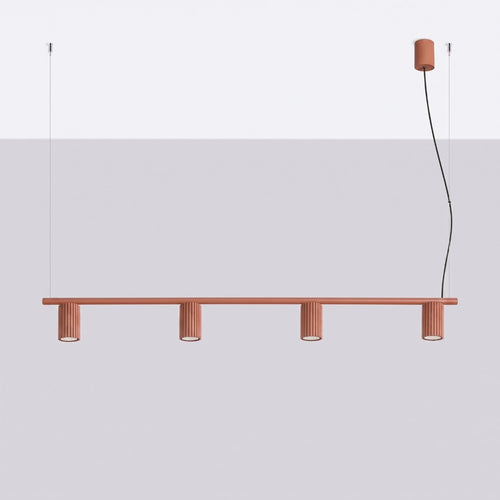 Sollux Lighting Kroonluchter KARBON 4 rode oker - 122x6,5x212cm