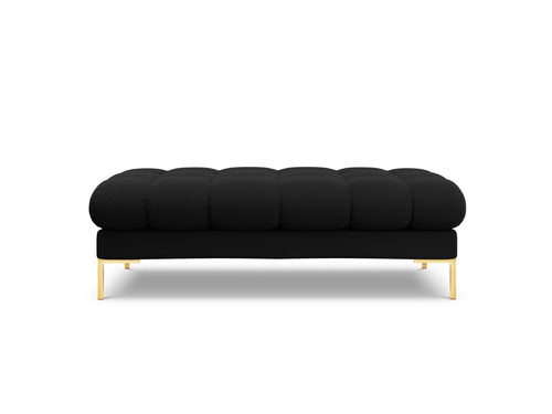 Cosmopolitan Design Bank Bali 2-zits, flueel, zwart - 62x133x40cm