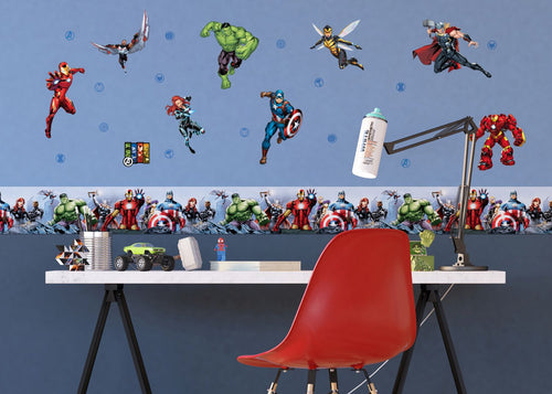 Sanders & Sanders muursticker The Avengers blauw, rood en groen - 30 x 30 cm - 600953