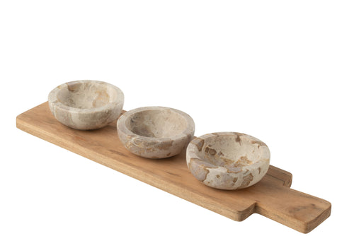 J-Line kruidenset Marmer - steen - naturel/beige - vtwonen shop