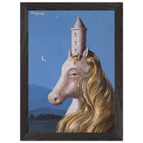Artfulprints Poster met Lijst René Magritte - Le coeur du monde   - A4 21x29.7 cm - Blauw