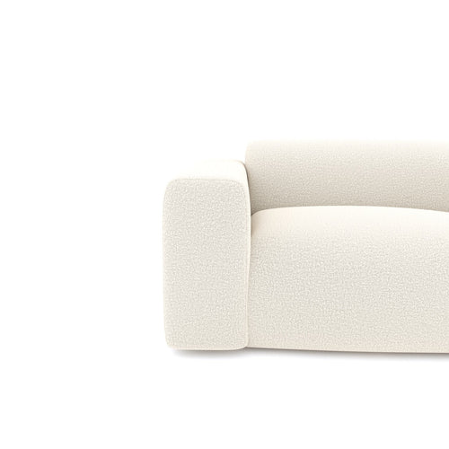 Sia Home - Rechte bank MYRA - Bouclette stof - Crème - 205cm - vtwonen shop