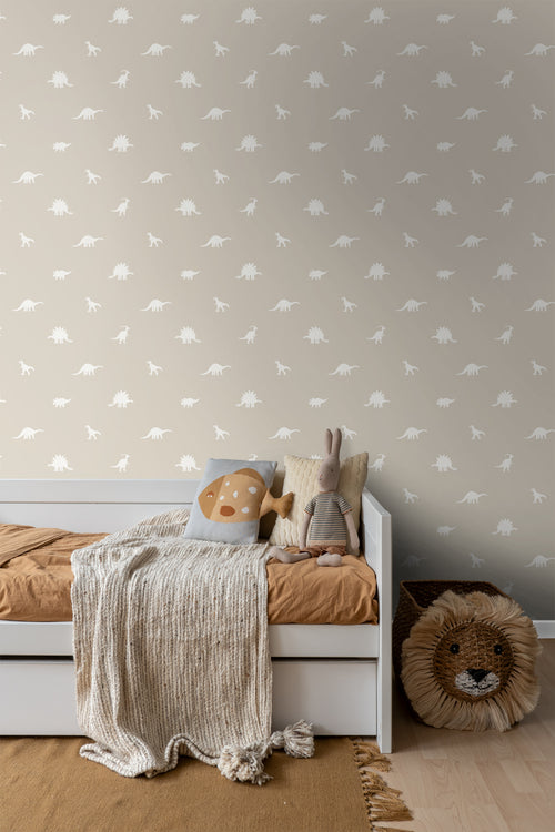 ESTAhome behang dinosaurussen beige - 53 cm x 10.05 m - 139508