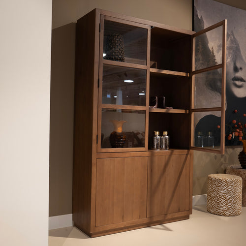 DÉJA Living Vitrinekast Cuenca - Bruin Eiken - 120x40x200cm