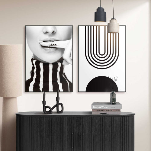 Reinders Stilte in Stijl schilderijen set -  zwart - slaapkamer - 70x50cm
