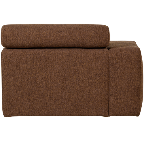 WOOOD chaise longue element arm links Novi - Polyester- Karamelbruin - 86x109x173 - vtwonen shop