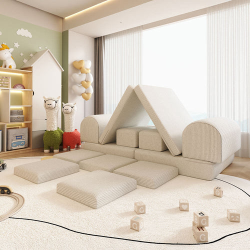 Home Deluxe Speelbank LIV incl. stapelblokken - Snoer Beige