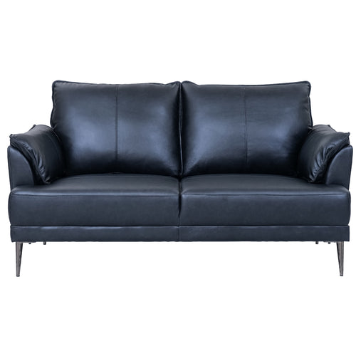 Furnhouse 2-zitsbank Soul - Zwart - Leer - 90x160x88