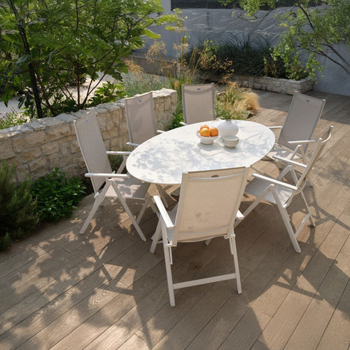 Hartman Tuinstoel Aruba - Wit Aluminium - Verstelbaar - Set van 2 - vtwonen shop