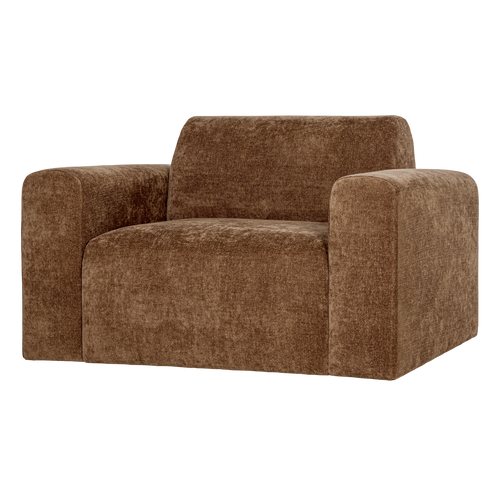 WOOOD fauteuil slub Umina - Chenille - Lichtbruin
