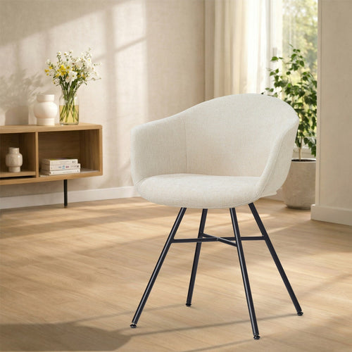 Nolon Noa-Otis Eetkamerstoel Cottonbeige - Zwart Onderstel