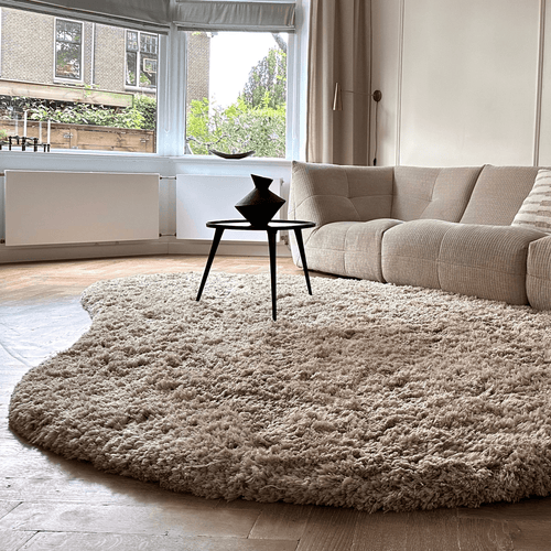 Organisch vloerkleed Pilo - hoogpolig - beige - 200 x 290 cm