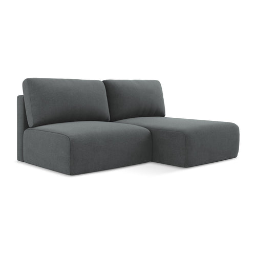 LaMiaSofa hoekbank rechts Ostia - textuurstof - grijs - 210x149x79