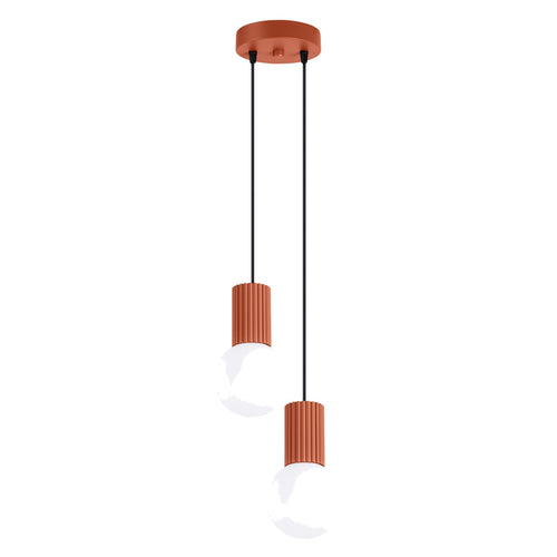 Sollux Lighting Hanglamp HALO 2P rode oker - 15x15x120cm
