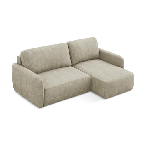 LaMiaSofa hoekbank rechts Corle - chenille stof - beige - 207x148x86