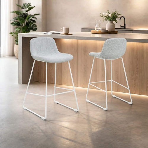 Nolon Nino-Mats Barkruk Grijs Melange - Wit Onderstel - 65 Cm