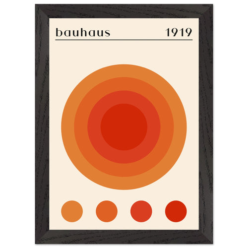 Artfulprints Poster met Lijst Bauhaus - Orange dot   - A4 21x29.7 cm - Oranje