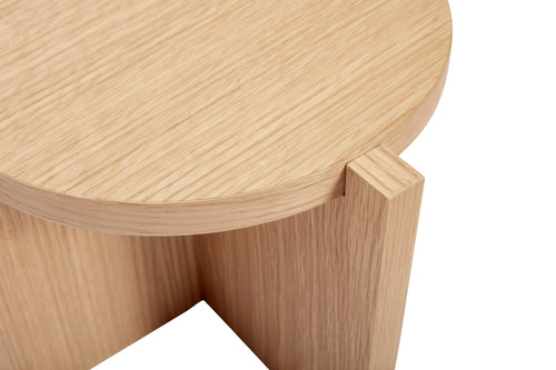 Hübsch plantenstandaard Nomad - mdf/okerfineer/eikenhout - ø30xh20cm