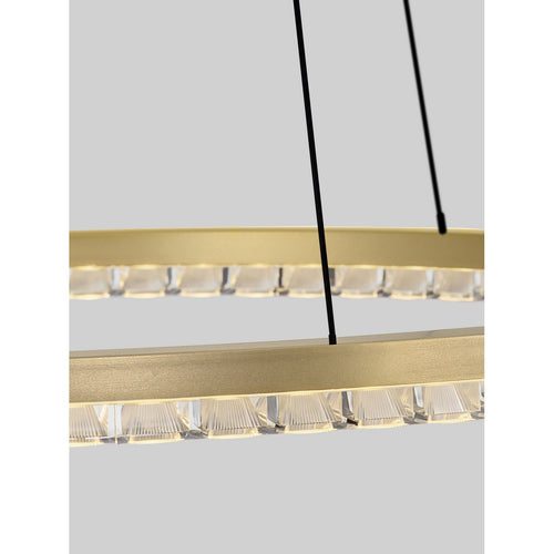 Nova Luce GREAMY Geïntegreerde LED-hanglamp, goudkleurig, Triac dimbaar, 30W, 1950lm, 3000K