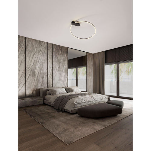Nova Luce KIKLOS Geïntegreerde LED-plafondlamp, halfverzonken, zandkleurig zwart, Triac dimbaar, 30W, 1250lm, 3000K
