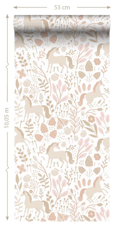 ESTAhome behang unicorns beige - 53 cm x 10.05 m - 139873