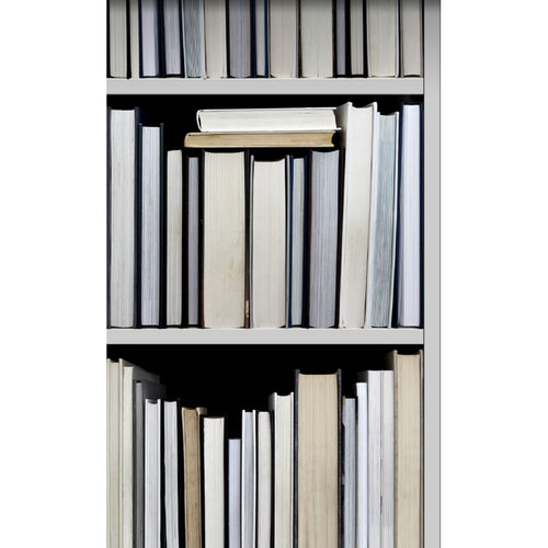 ESTAhome XXL behang boekenkast zwart, grijs, beige en wit - 50 x 900 cm - 158205 - vtwonen shop