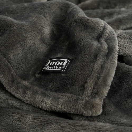 Mica Decorations Famke Fleece Plaid - L180 x B130 cm - Antraciet