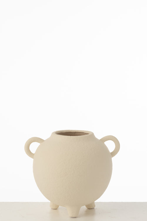 J-Line vaas Kruik Rond - keramiek - beige -  Ø 16.5 cm - vtwonen shop