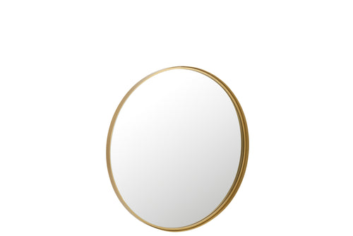 J-Line spiegel Rond Hoge Rand - metaal/glas - goud - medium - Ø 80 cm