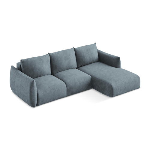 LaMiaSofa hoekbank rechts Savona - chenille stof - jeans - 242x162x90