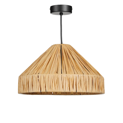 Mica Decorations Elisa Hanglamp - H18 x Ø30 cm - Raffia - Lichtbruin - vtwonen shop