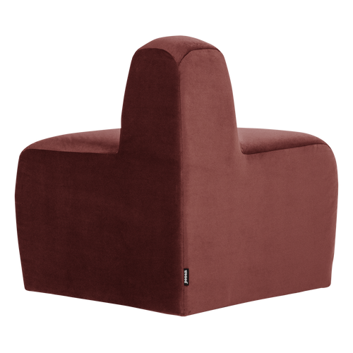 WOOOD eetbank hoek rond rugleuning Mojo Base - Velvet - K.bruin - 83x76x76