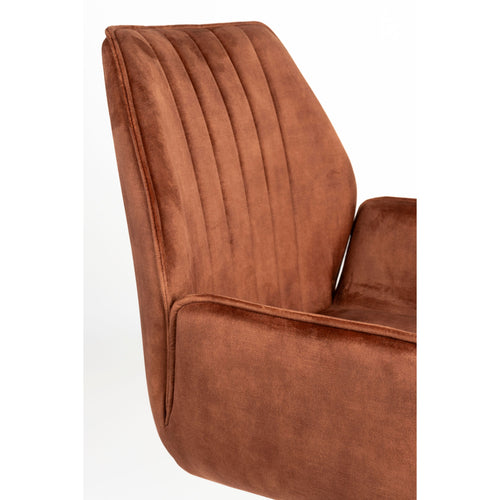 Housecraft Living Jamie Eetkamerstoelen met armleuning Rust/ Bruin - Set van 2